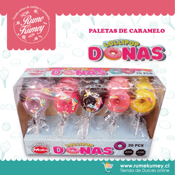 paletas dulces con forma de donas