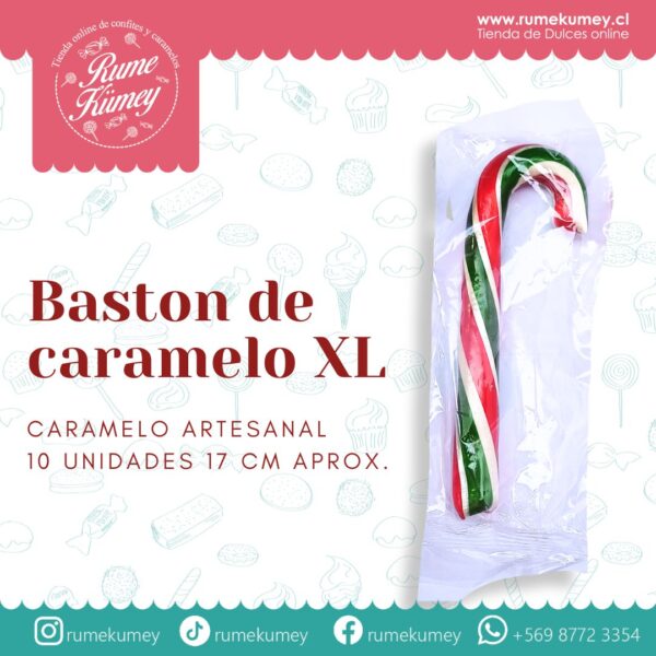 hermoso baston de caramelo hecho a mano. producto artesanal