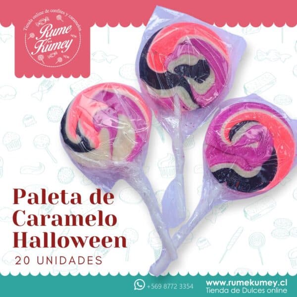 paletas de caramelo colores halloween x 20 unidades caramelo artesanal