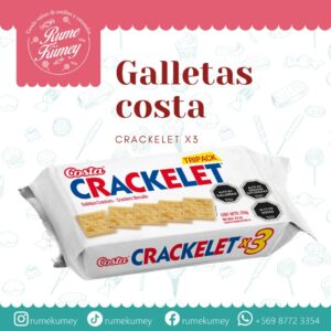 galleta crackelet de costa formato de 3 unidades