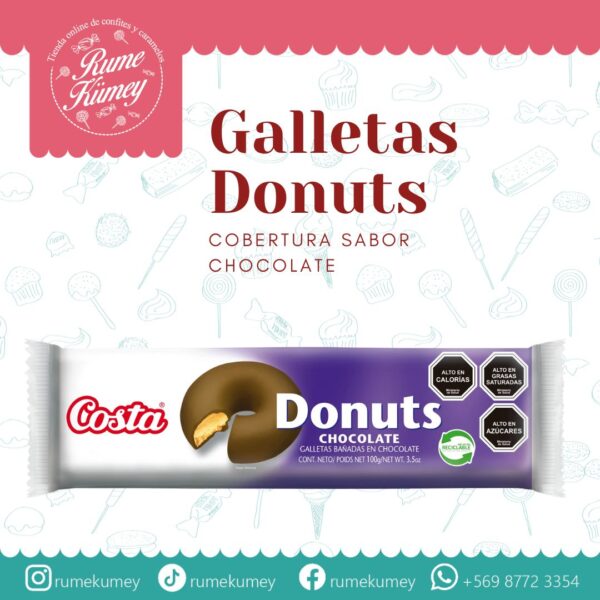 galleta donuts cobertura sabor chocolate