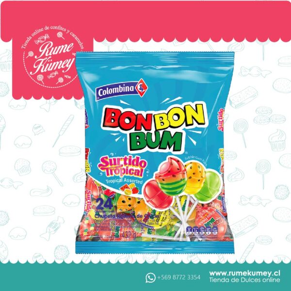 BONBONBUM SURTIDO TROPICAL 24 UNIDADES