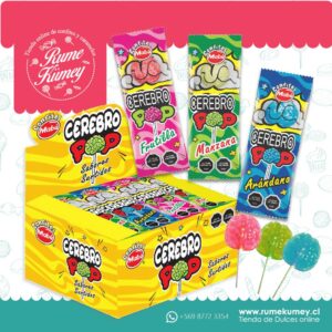 Cerebro Pop con Chicle Sabores Surtidos