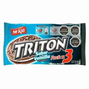 galleta triton vainilla pack 3 unidades 378 gr